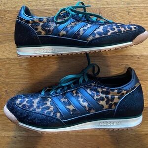 Adidas SL 72 leopard Print Collegiate green. Sneakers, size 8.5 women’s